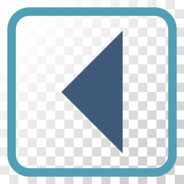 Ok ucu sol vektör simgesi bir çerçeve içinde