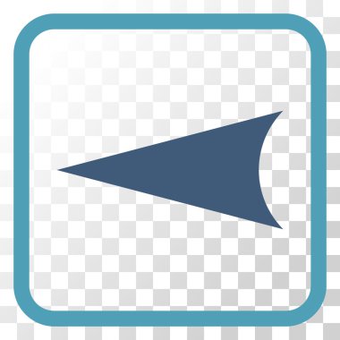 Ok ucu sol vektör simgesi bir çerçeve içinde