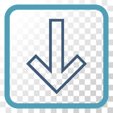 Vektör simgesi bir çerçeve içinde aşağı ok