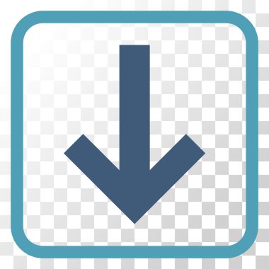 Vektör simgesi bir çerçeve içinde aşağı ok