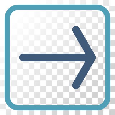 Ok sağ vektör simgesi bir çerçeve içinde