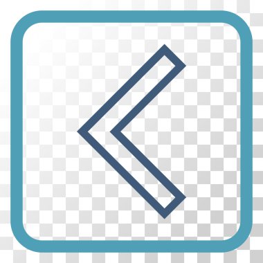 Ok ucu sol vektör simgesi bir çerçeve içinde