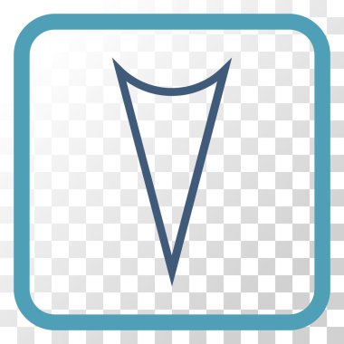 Vektör simgesi bir çerçeve içinde aşağı ok ucu