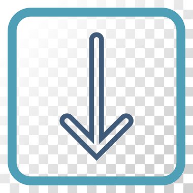 Vektör simgesi bir çerçeve içinde aşağı ok