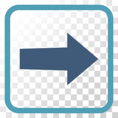 Ok sağ vektör simgesi bir çerçeve içinde