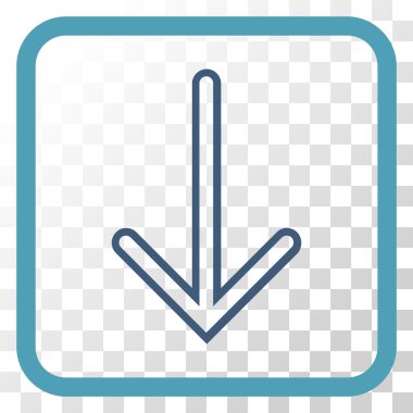 Vektör simgesi bir çerçeve içinde aşağı ok