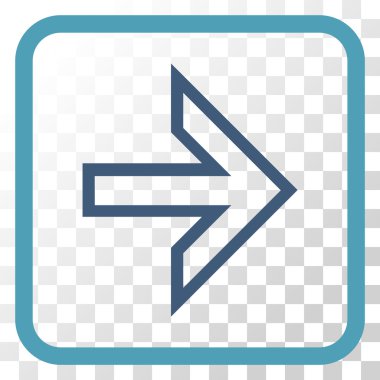 Ok sağ vektör simgesi bir çerçeve içinde