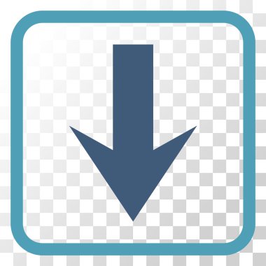 Vektör simgesi bir çerçeve içinde aşağı ok