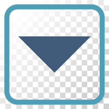 Vektör simgesi bir çerçeve içinde aşağı ok ucu