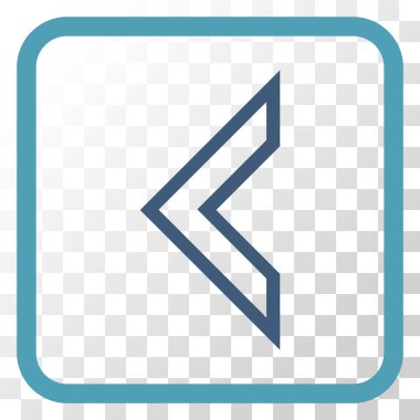 Ok ucu sol vektör simgesi bir çerçeve içinde