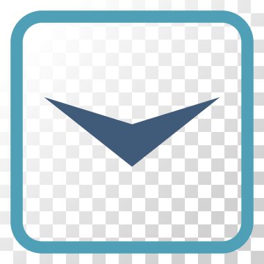 Vektör simgesi bir çerçeve içinde aşağı ok ucu