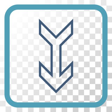 Vektör simgesi bir çerçeve içinde aşağı ok