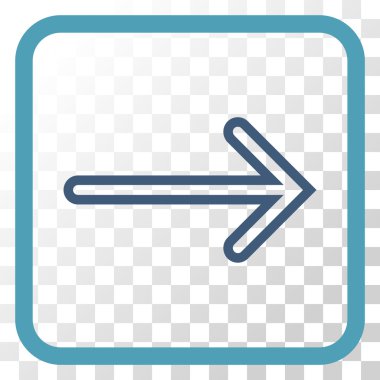 Ok sağ vektör simgesi bir çerçeve içinde