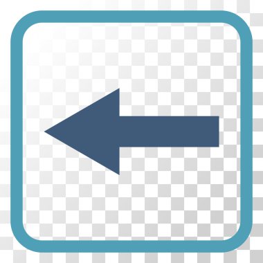 Ok sol vektör simgesi bir çerçeve içinde