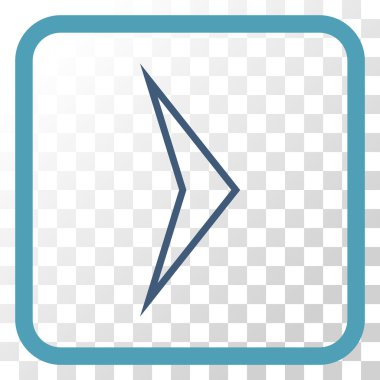 Ok ucu doğru vektör simgesi bir çerçeve içinde