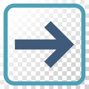 Ok sağ vektör simgesi bir çerçeve içinde