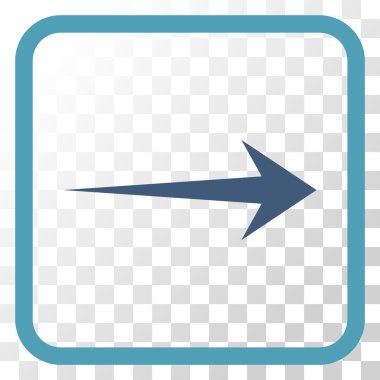 Ok sağ vektör simgesi bir çerçeve içinde