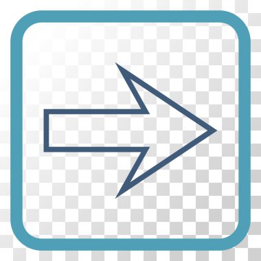 Ok sağ vektör simgesi bir çerçeve içinde