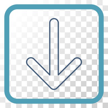 Vektör simgesi bir çerçeve içinde aşağı ok