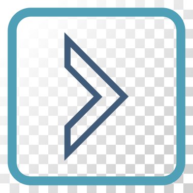 Ok ucu doğru vektör simgesi bir çerçeve içinde