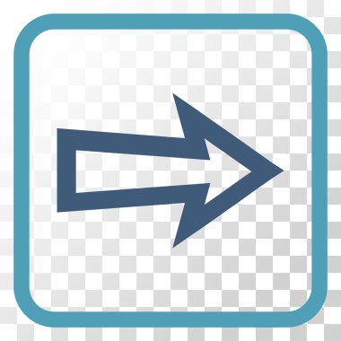 Ok sağ vektör simgesi bir çerçeve içinde