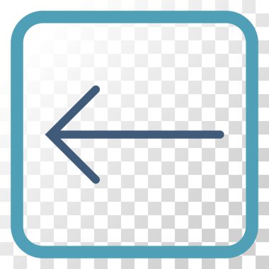 Ok sol vektör simgesi bir çerçeve içinde