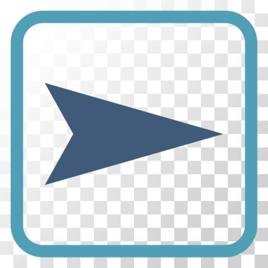 Ok ucu doğru vektör simgesi bir çerçeve içinde