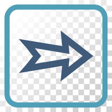 Ok sağ vektör simgesi bir çerçeve içinde