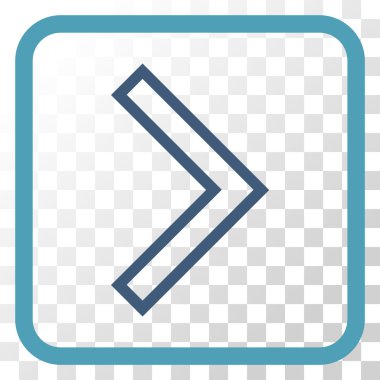 Ok ucu doğru vektör simgesi bir çerçeve içinde