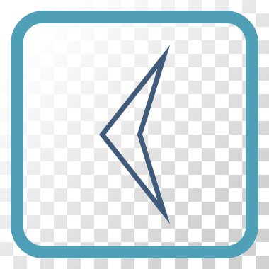 Ok ucu sol vektör simgesi bir çerçeve içinde