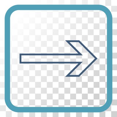 Ok sağ vektör simgesi bir çerçeve içinde