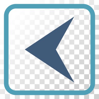 Ok ucu sol vektör simgesi bir çerçeve içinde