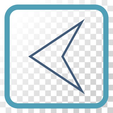 Ok ucu sol vektör simgesi bir çerçeve içinde