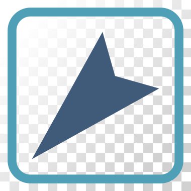 Ok ucu sol aşağı vektör simgesi bir çerçeve içinde