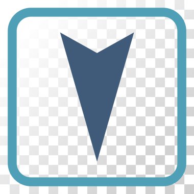 Vektör simgesi bir çerçeve içinde aşağı ok ucu