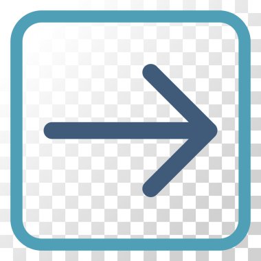 Ok sağ vektör simgesi bir çerçeve içinde