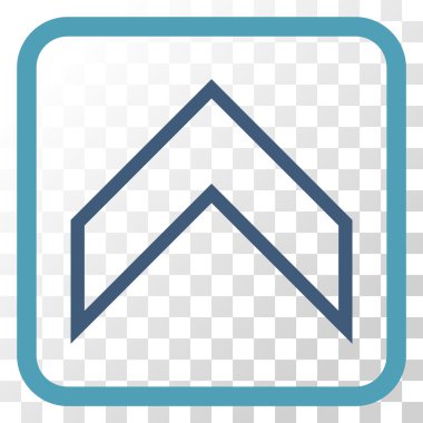 Vektör simgesi bir çerçeve içinde yukarı ok ucu