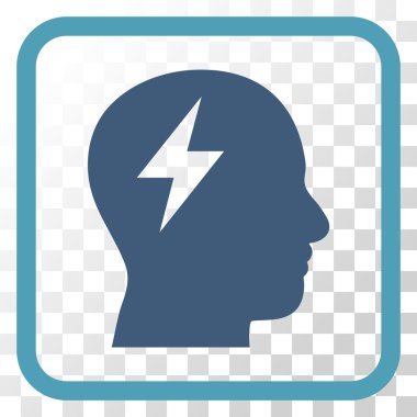 Beyin fırtınası vektör simgesi bir çerçeve içinde