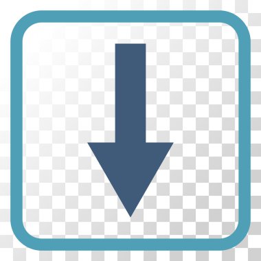 Vektör simgesi bir çerçeve içinde aşağı ok