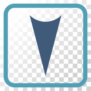 Vektör simgesi bir çerçeve içinde aşağı ok ucu