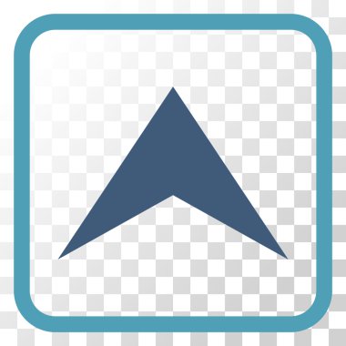 Vektör simgesi bir çerçeve içinde yukarı ok ucu