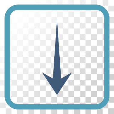 Vektör simgesi bir çerçeve içinde aşağı ok