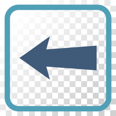 Ok sol vektör simgesi bir çerçeve içinde