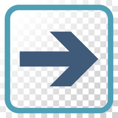 Ok sağ vektör simgesi bir çerçeve içinde