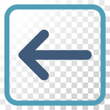 Ok sol vektör simgesi bir çerçeve içinde