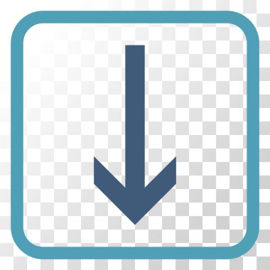 Vektör simgesi bir çerçeve içinde aşağı ok