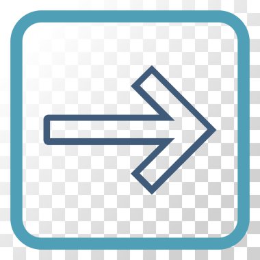 Ok sağ vektör simgesi bir çerçeve içinde