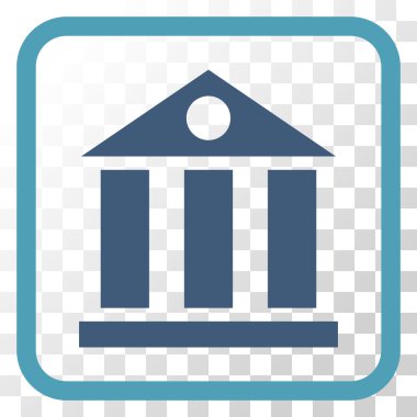 Banka Binası vektör simgesi bir çerçeve içinde