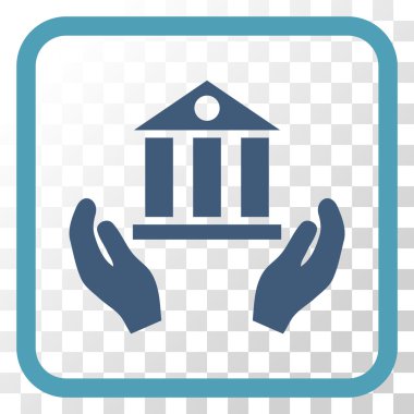 Banka hizmet vektör simgesi bir çerçeve içinde