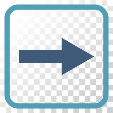 Ok sağ vektör simgesi bir çerçeve içinde